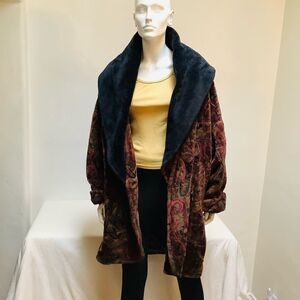 DIANE B. PAISLEY COAT VINTAGE EUC